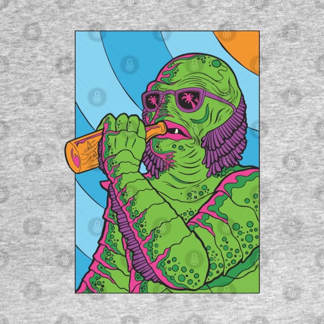 Gill-man Colorfull Art by rorokoto